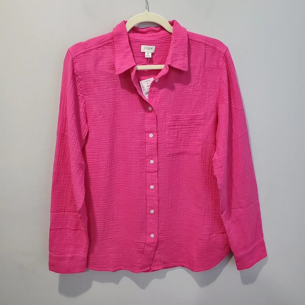 J. Crew Double-Gauze Button-up Shirt Size Medium NWT